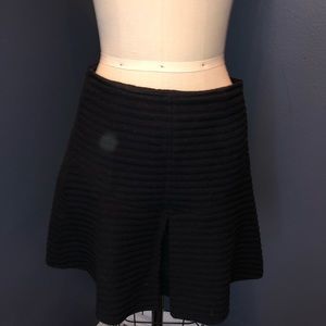 Theory Braswell Black Ribbed A-Line Mini Skirt NWT
